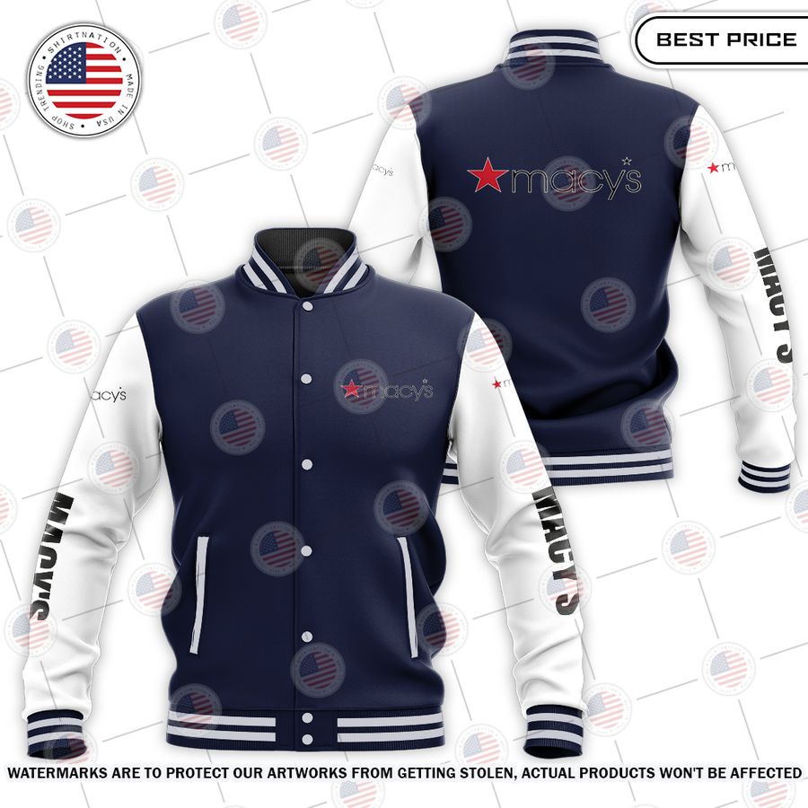 NEW Macy's Baseball Jacket baseball jersey product view 1