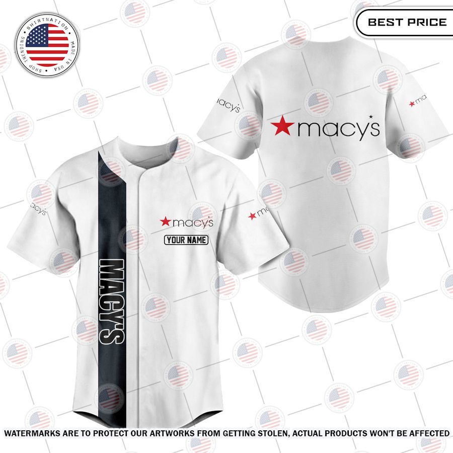 NEW Macy's Custom Baseball Jersey baseball jersey product view 1