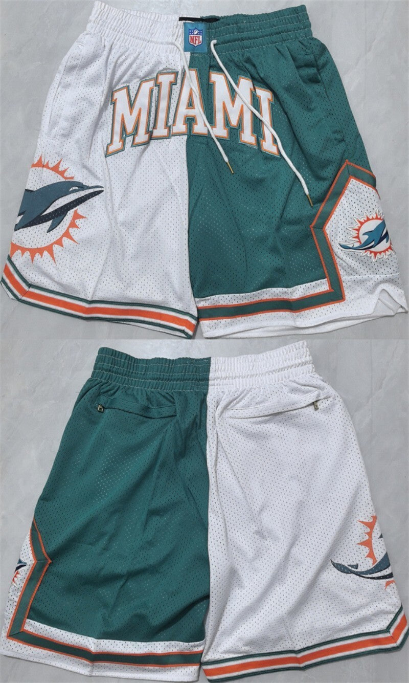 maimi dolphins aqua white shorts (run small) Football Jersey football jersey product view 1