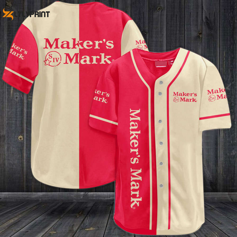 Maker's Mark Whiskey Baseball Jersey - lylyprint.com baseball jersey product view 1