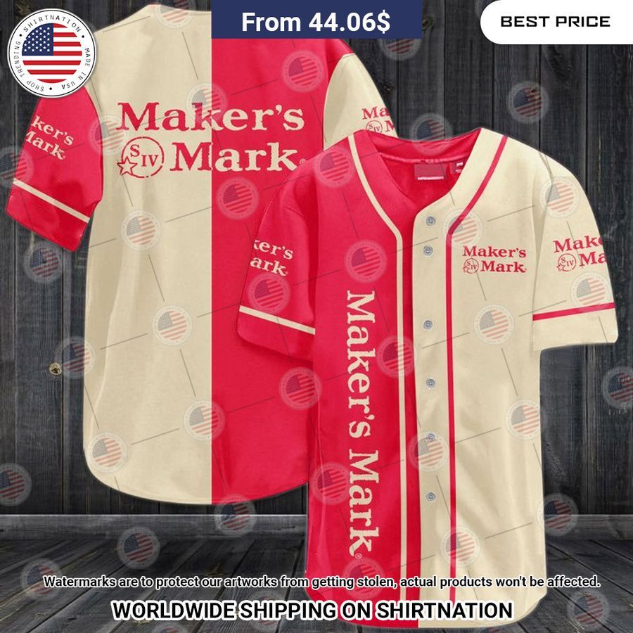 Maker's Mark Baseball Shirt baseball jersey product view 1