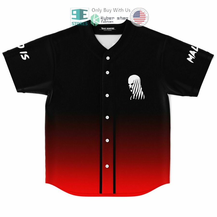 BEST Malaa Nation black red Baseball Jersey baseball jersey product view 1
