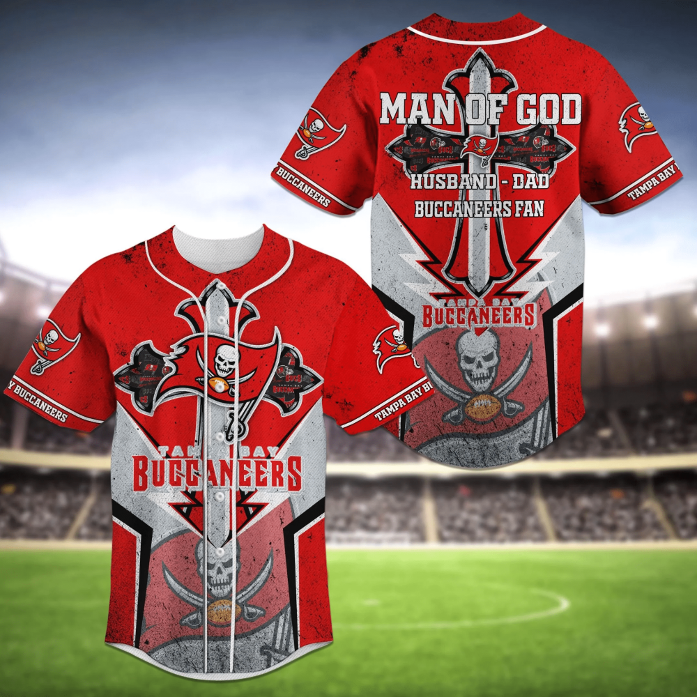 Man of God Tampa Bay Buccaneers Baseball Jersey Shirt - Aopprinter baseball jersey product view 2