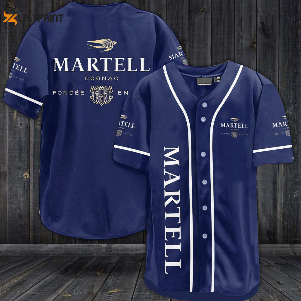 Martell Cognac All Over Print Unisex Baseball Jersey - Navy - lylyprint.com baseball jersey product view 1