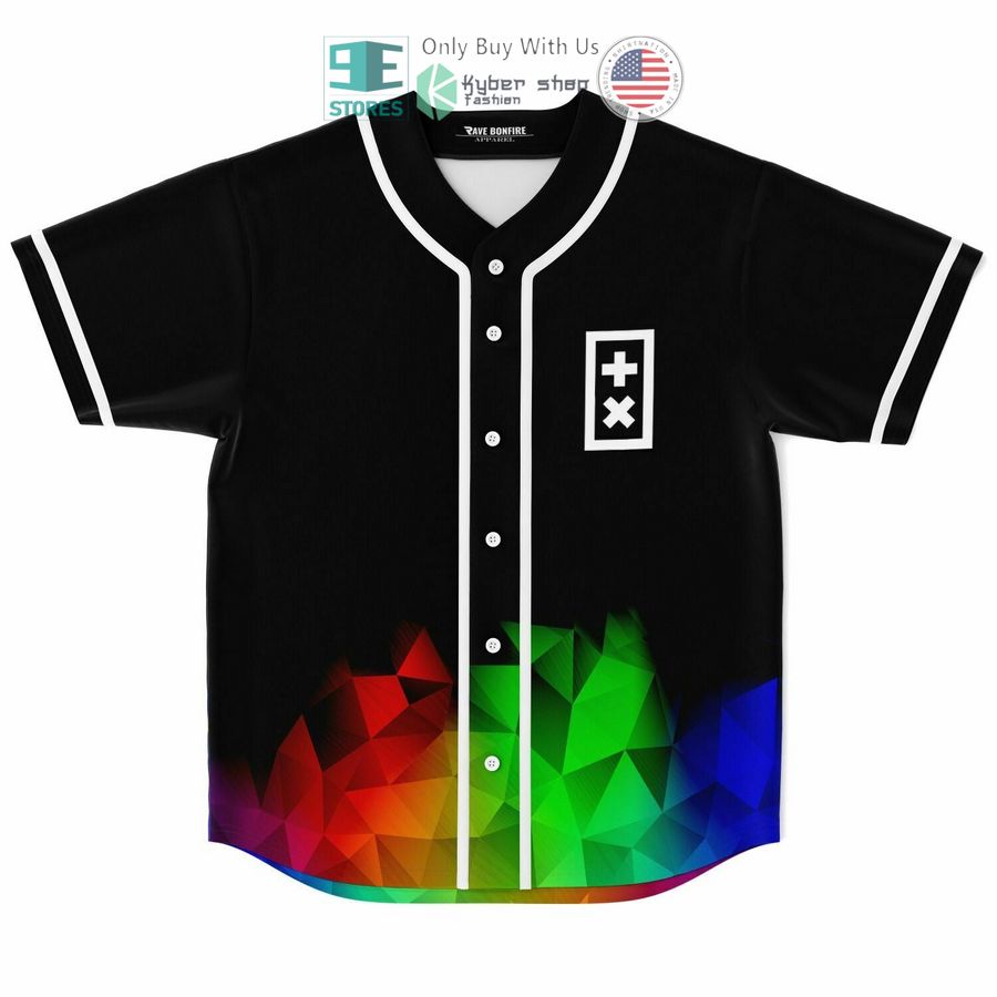 BEST Martin Garrix logo black multicolor Baseball Jersey baseball jersey product view 1