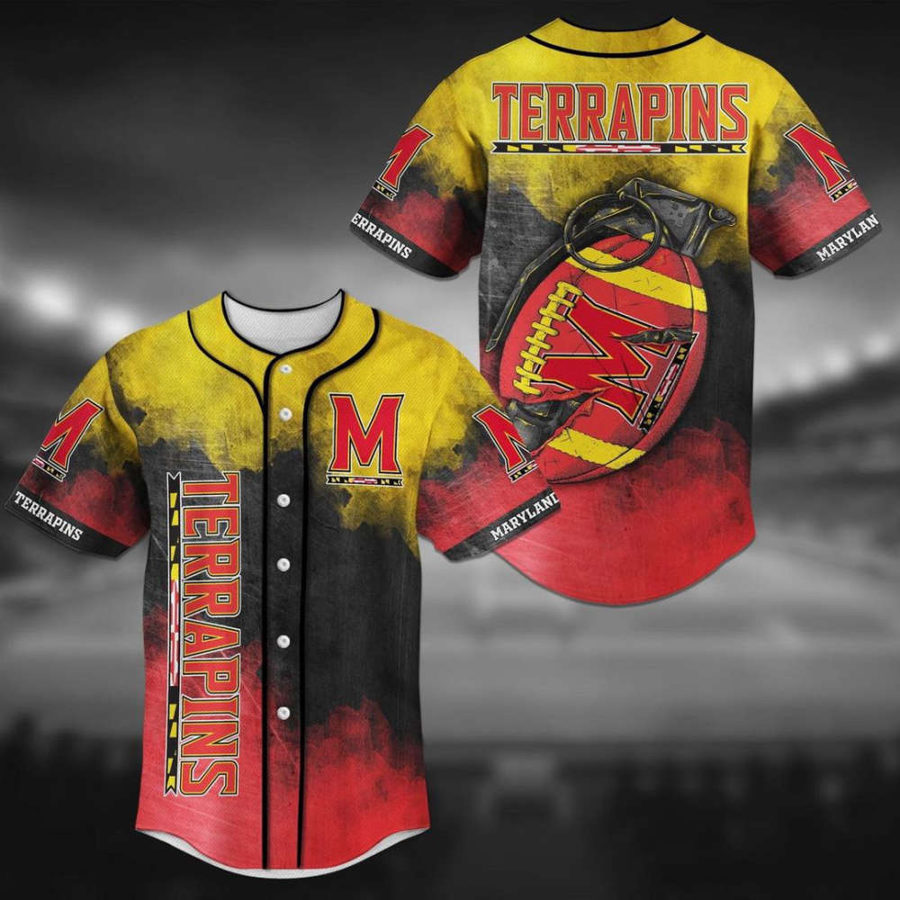Maryland Terrapins Baseball Jersey Fan Gifts - lylyprint.com baseball jersey product view 2