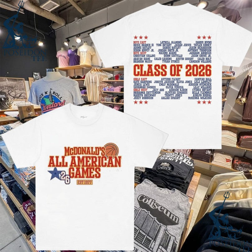 Mcdonalds All American Games Est 1977 Class Of 2026 T-shirt Unisex T-shirt, Sweatshirt, Hoodie, Long Sleeve Tee - T-Shirt, Sweatshirt, Hoodie