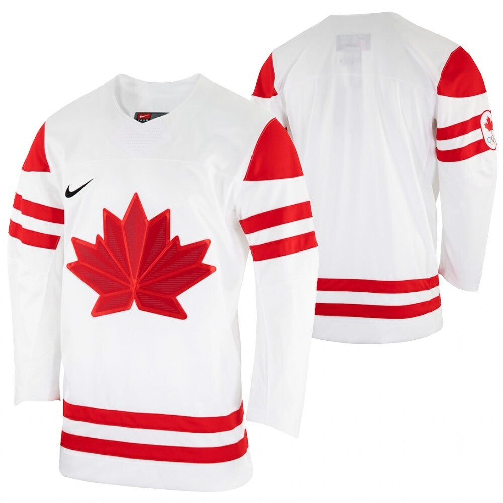 men-canada-hockey-2022-beijing-winter-olympic-white-home-rrplica-jersey Hockey Jersey hockey jersey product view 1