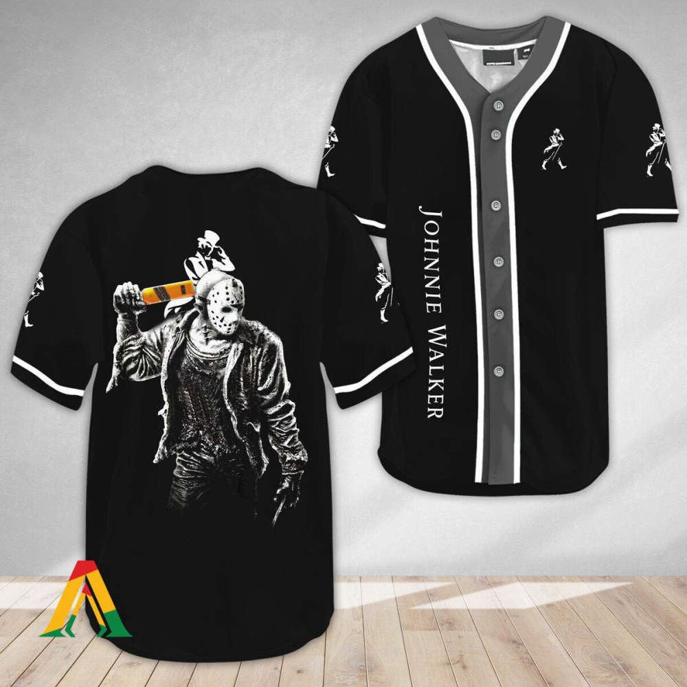 Men s Horror Jason Voorhees Johnnie Walker Baseball Jersey - Fearlessly Stylish Apparel - Aopprinter baseball jersey product view 2