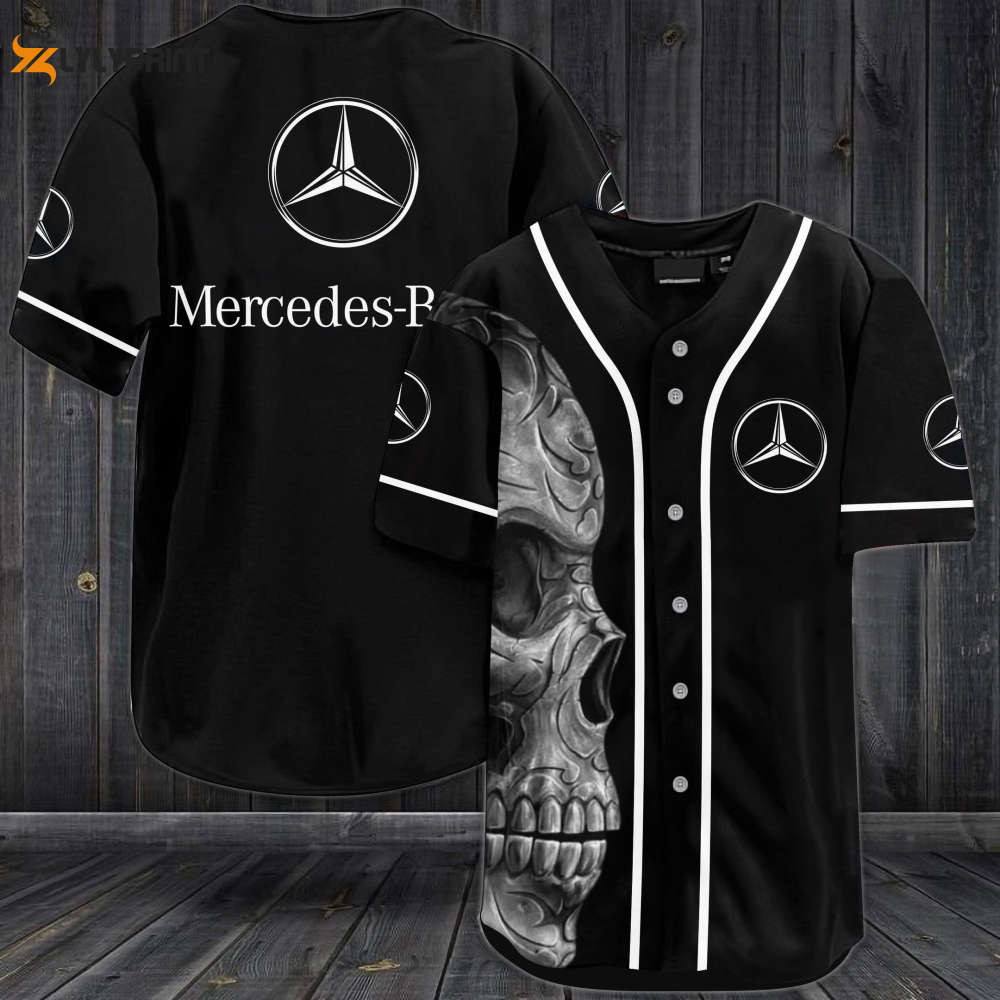 Mercedes-Benz Skull Baseball Jersey - lylyprint.com baseball jersey product view 1