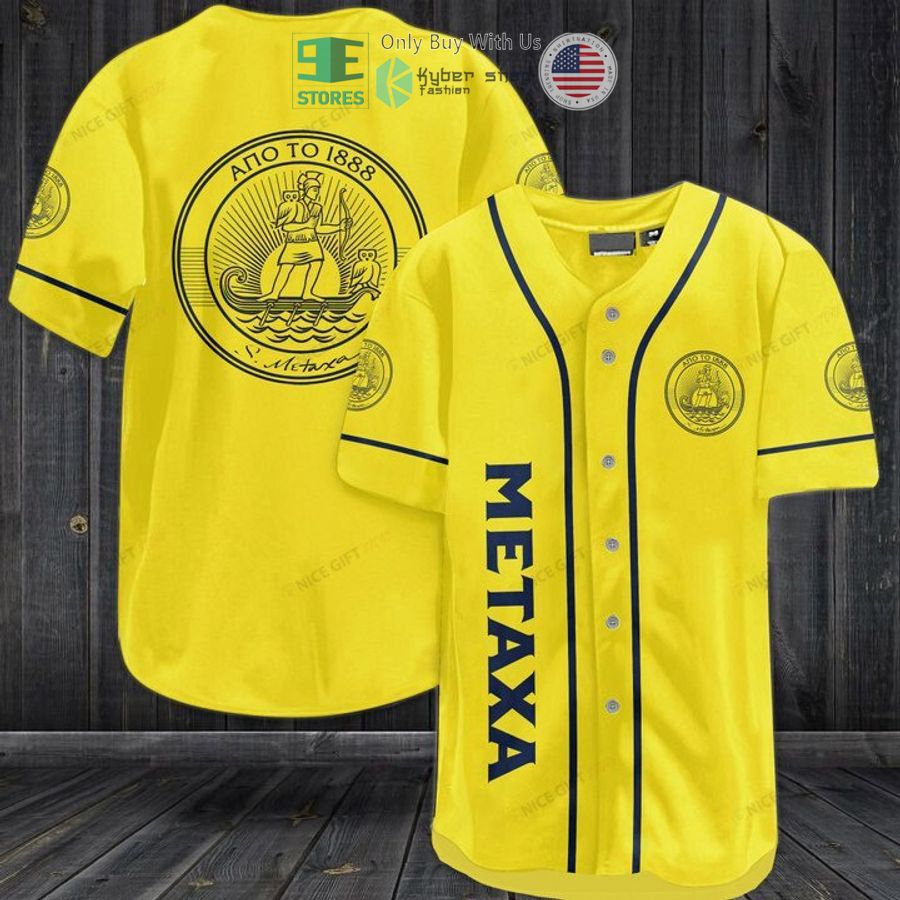 BEST Metaxa logo yellow Baseball Jersey baseball jersey product view 1