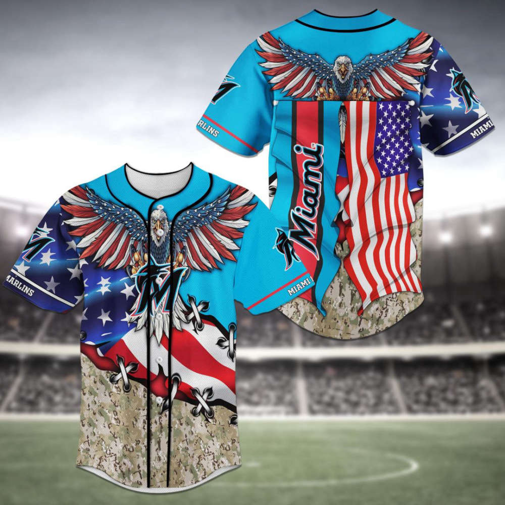 Miami Marlins Baseball Jersey - lylyprint.com baseball jersey product view 2