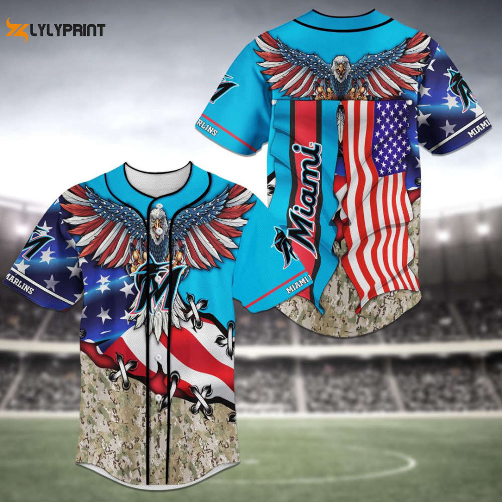 Miami Marlins Baseball Jersey - lylyprint.com baseball jersey product view 1