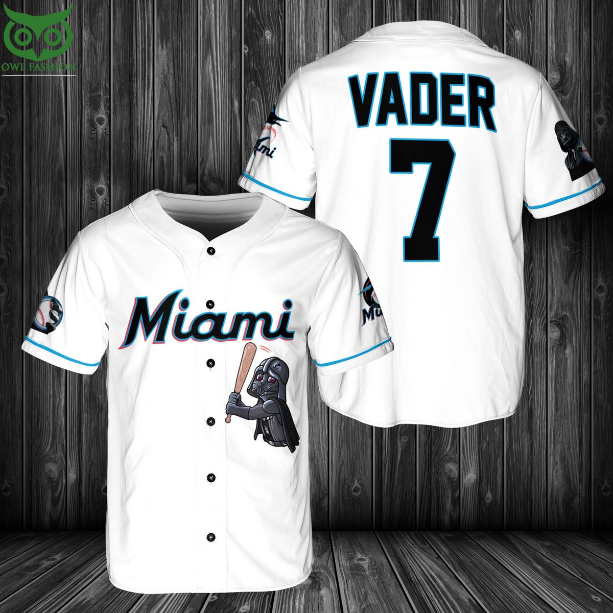 Miami Marlins Darth Vader Baseball Jersey baseball jersey product view 1