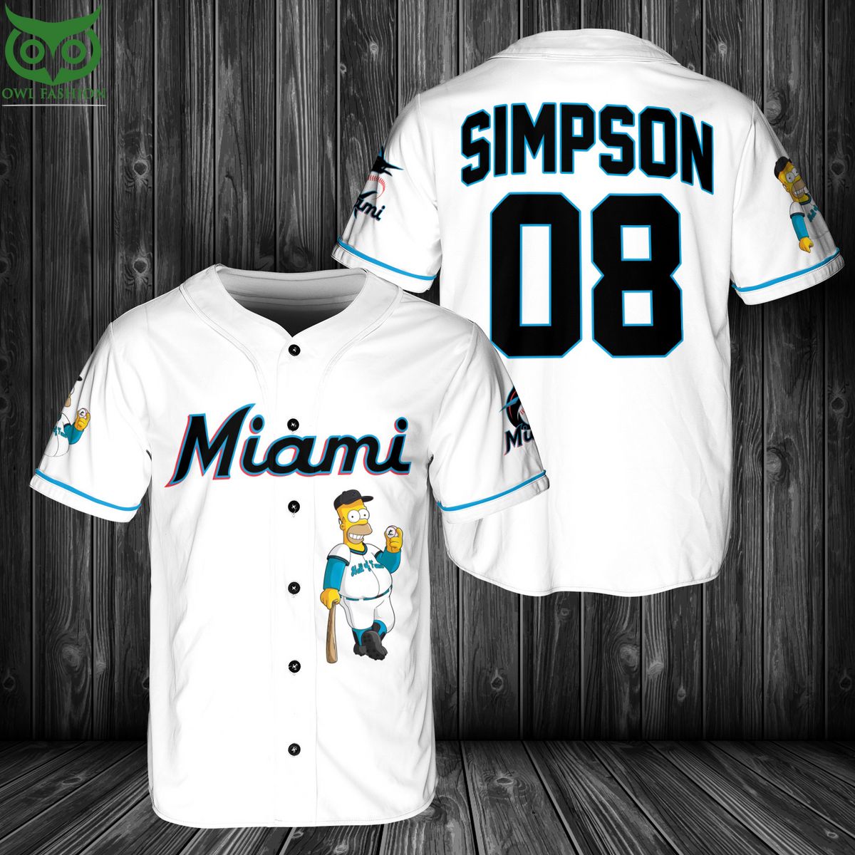 Miami Marlins MLB Simpson Baseball Jersey baseball jersey product view 1