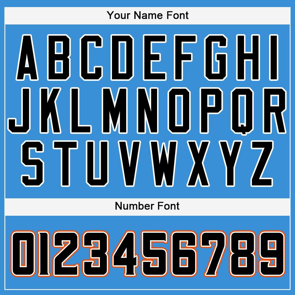 Custom Powder Blue Black-Orange Baseball Jersey baseball jersey product view 4