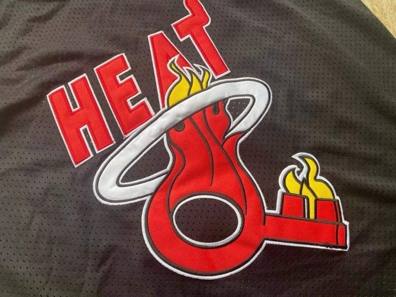 miami heat #1 another brxm&n authentic jersey black brmn Collaboration Heat 1 Black Embroidered Jersey Style 1 basketball jersey product view 1
