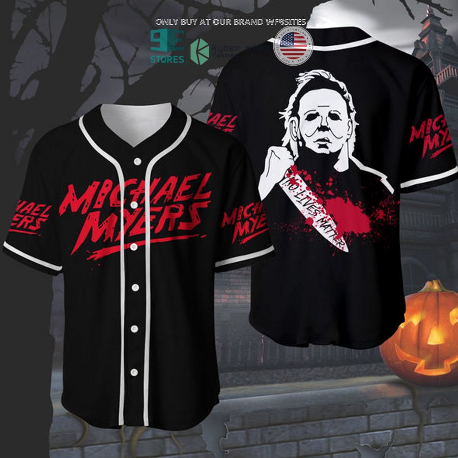 BEST Michael Myers Blood black Baseball Jersey baseball jersey product view 1