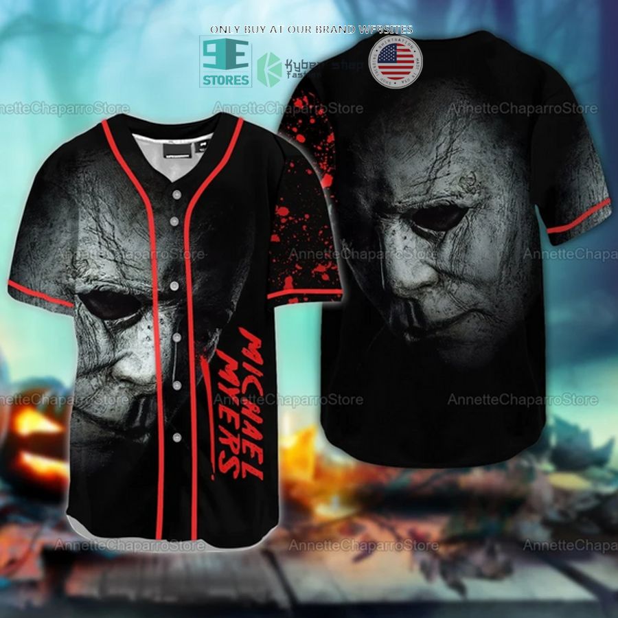 BEST Michael Myers Face black Baseball Jersey baseball jersey product view 1
