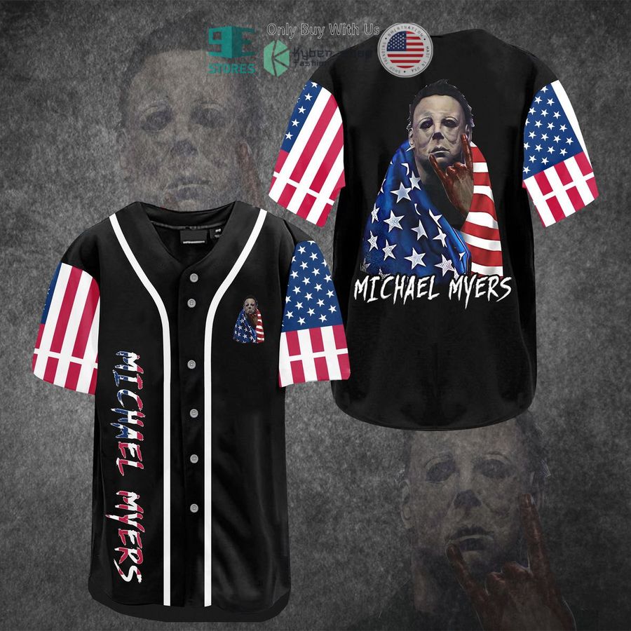 BEST Michael Myers United States Flag Baseball Jersey baseball jersey product view 1