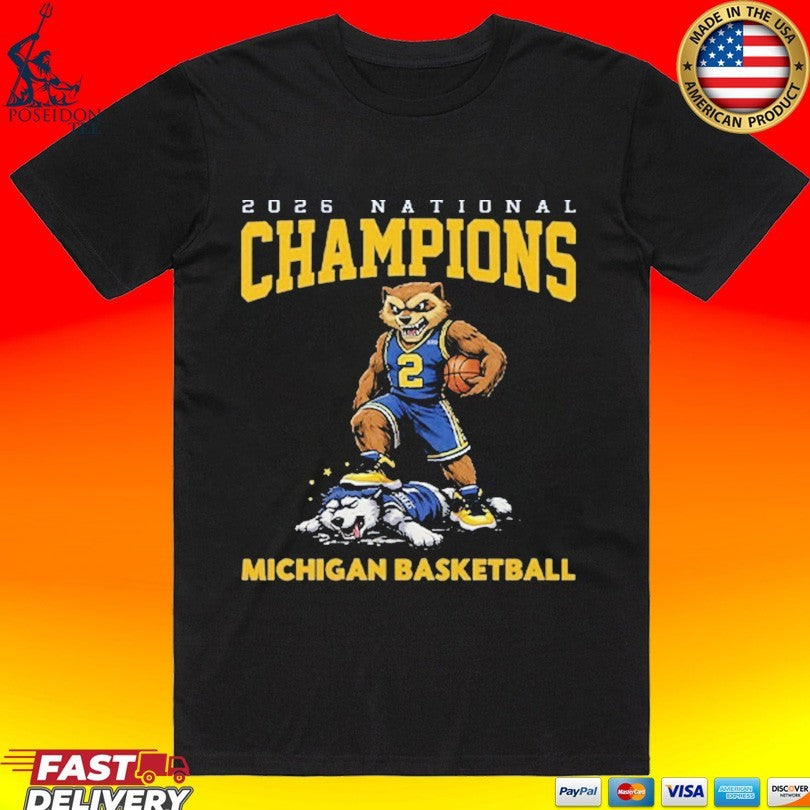 Michigan Basketball Champions 2026 National T-shirt Unisex T-shirt, Sweatshirt, Hoodie, Long Sleeve Tee - T-Shirt, Sweatshirt, Hoodie
