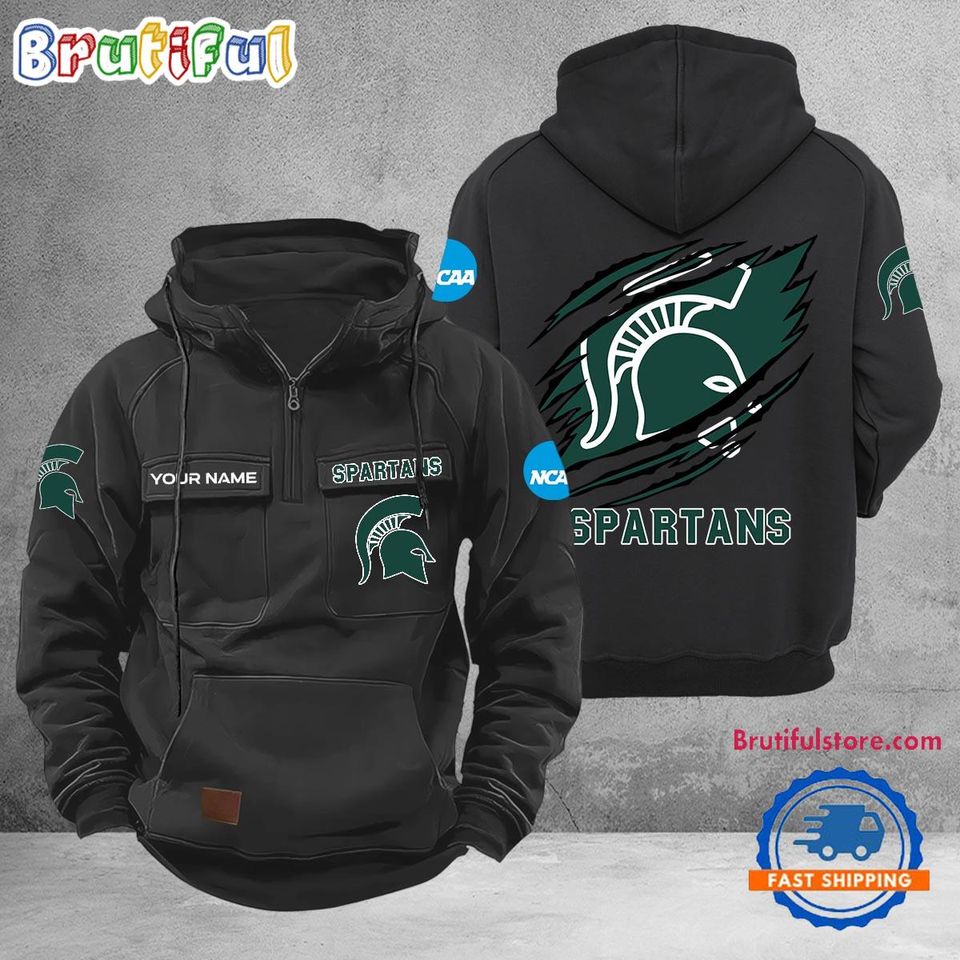 Michigan State Spartans Sport Team Design Logo Name Cargo Hoodie Unisex T-shirt, Sweatshirt, Hoodie, Long Sleeve Tee - T-Shirt, Sweatshirt, Hoodie