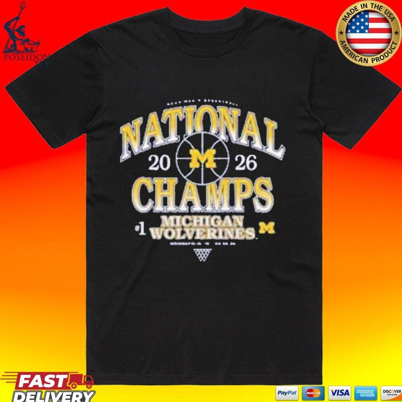 Michigan Wolverines #1 Mens Basketball National Championship 2026 T-shirt Unisex T-shirt, Sweatshirt, Hoodie, Long Sleeve Tee - T-Shirt, Sweatshirt, Hoodie