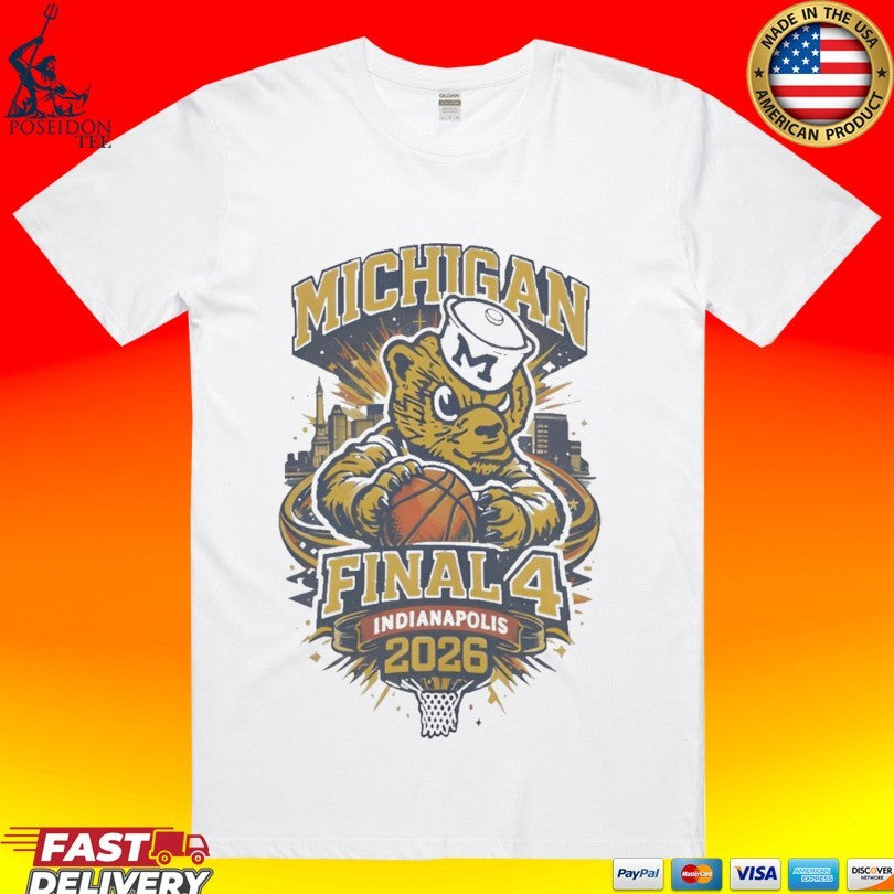 Michigan Wolverines 2026 Final Four Retro Vintage T-shirt Unisex T-shirt, Sweatshirt, Hoodie, Long Sleeve Tee - T-Shirt, Sweatshirt, Hoodie