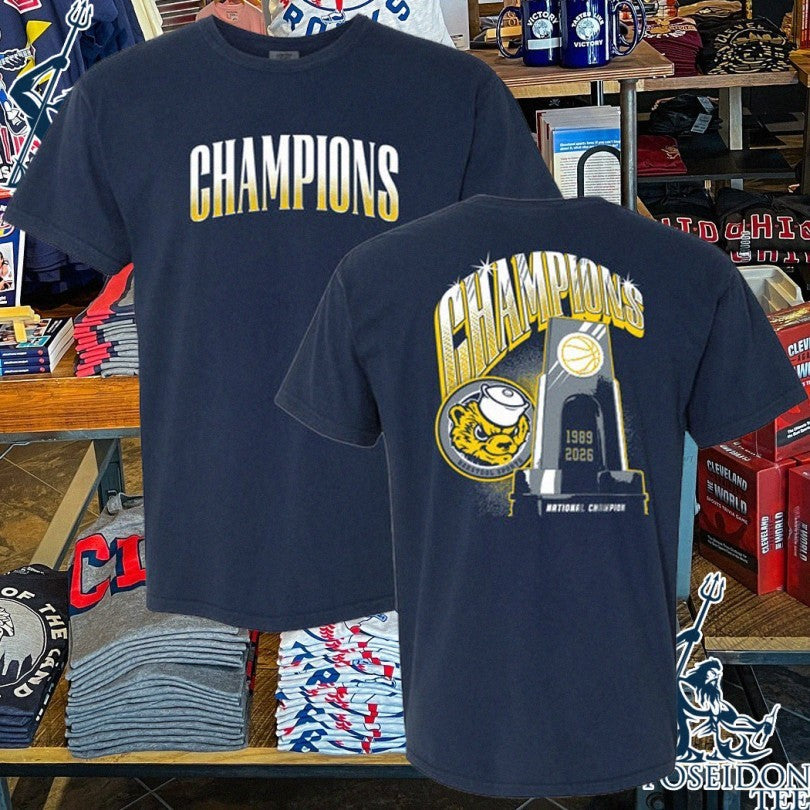 Michigan Wolverines 2026 Ncaa Di Mens Basketball National Champions Trophy T-shirt Unisex T-shirt, Sweatshirt, Hoodie, Long Sleeve Tee - T-Shirt, Sweatshirt, Hoodie