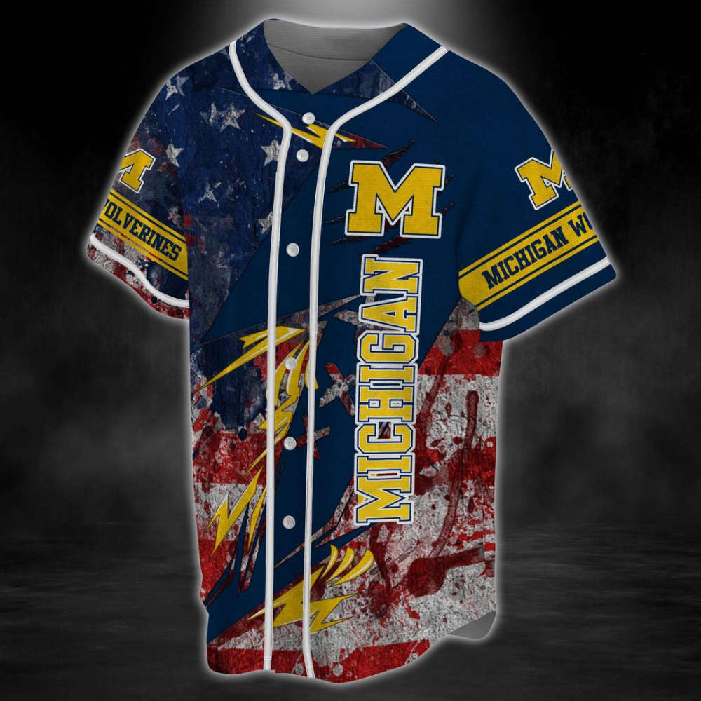 Michigan Wolverines Baseball Jersey Gift for Men Women - lylyprint.com baseball jersey product view 4