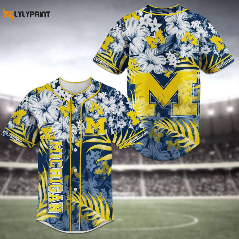 Michigan Wolverines Baseball Jersey Personalized 2023 Gift for Men Women - lylyprint.com baseball jersey product view 1