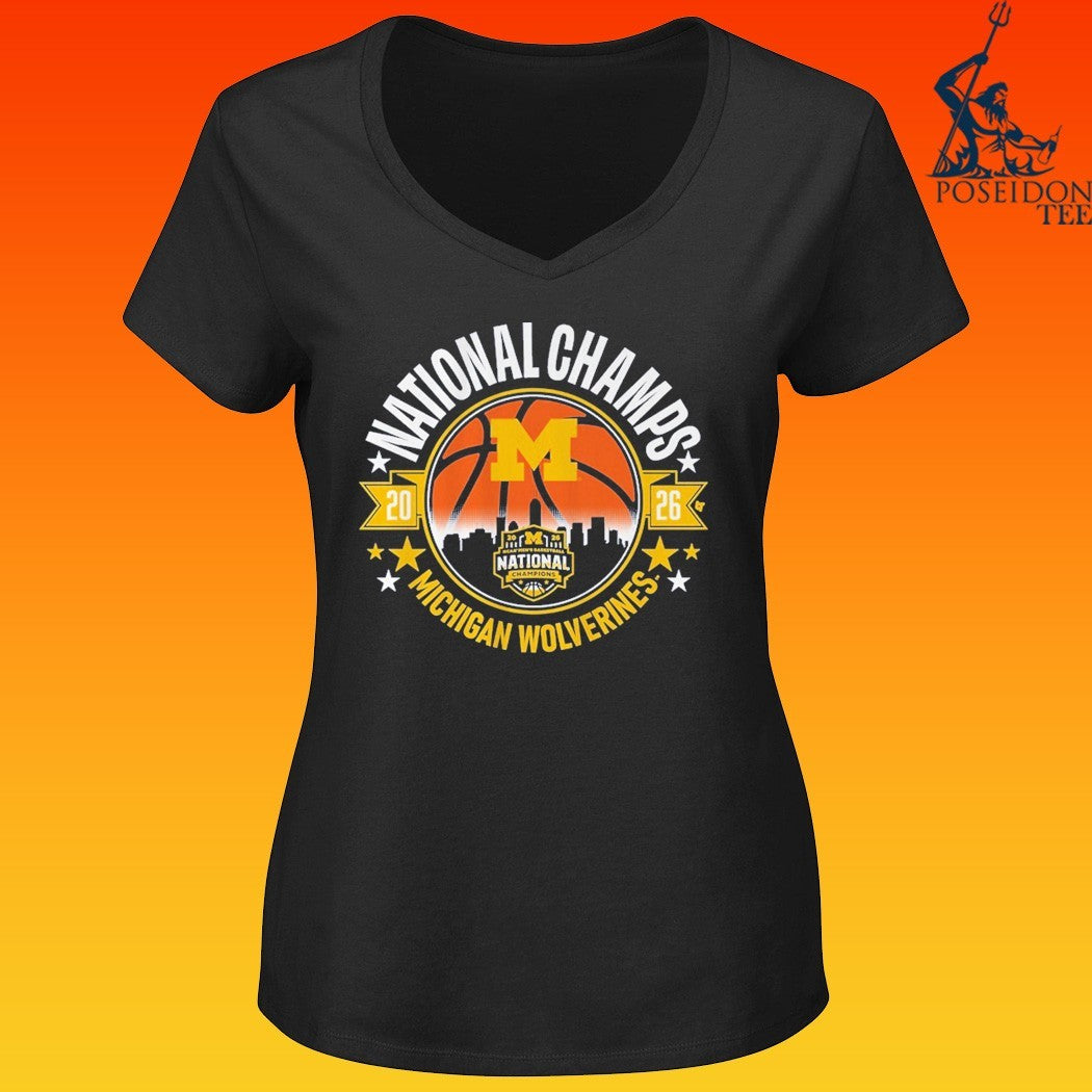 Michigan Wolverines MBB 2026 National Champions - Adult & Kids T-Shirts, Sweatshirts & Hoodies apparel design preview 3