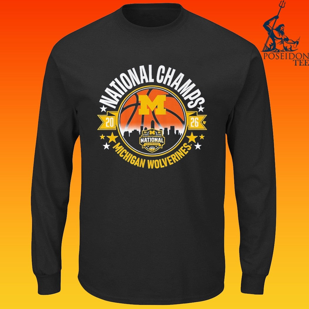 Michigan Wolverines MBB 2026 National Champions - Adult & Kids T-Shirts, Sweatshirts & Hoodies apparel design preview 4