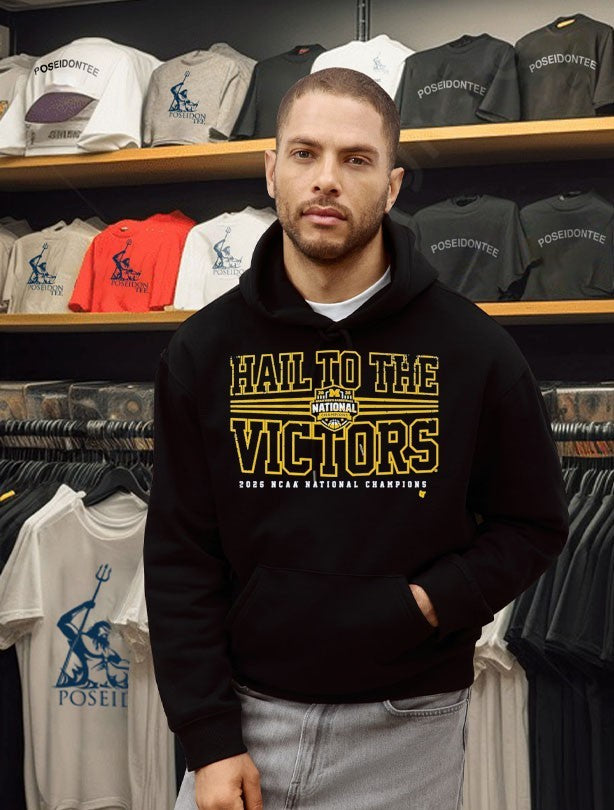 Michigan Wolverines MBB 2026 National Champions Hail - Adult & Kids T-Shirts, Sweatshirts & Hoodies apparel design preview 2