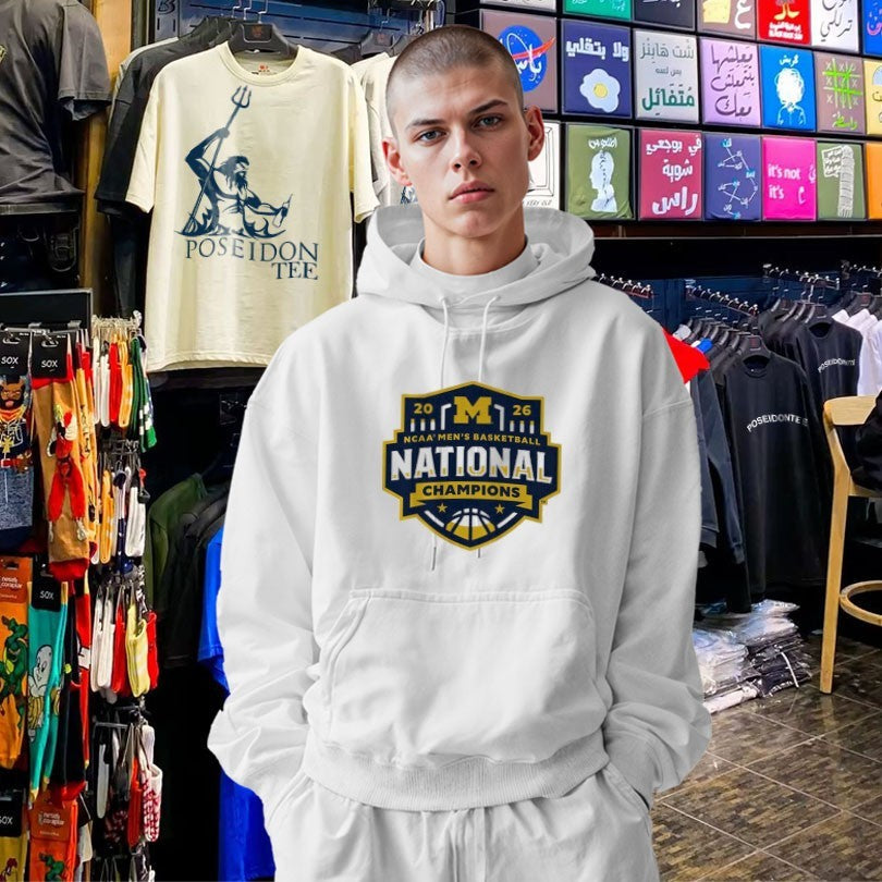 Michigan Wolverines MBB 2026 National Champions Logo - Adult & Kids T-Shirts, Sweatshirts & Hoodies apparel design preview 2