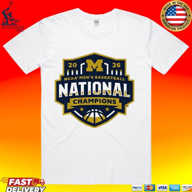 Michigan Wolverines MBB 2026 National Champions Logo T-shirt Unisex T-shirt, Sweatshirt, Hoodie, Long Sleeve Tee - T-Shirt, Sweatshirt, Hoodie