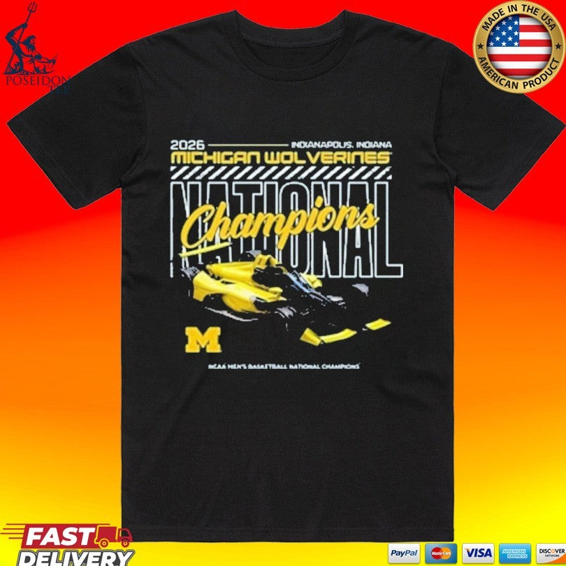 Michigan Wolverines MBB National Champs 2026 Indy T-shirt Unisex T-shirt, Sweatshirt, Hoodie, Long Sleeve Tee - T-Shirt, Sweatshirt, Hoodie