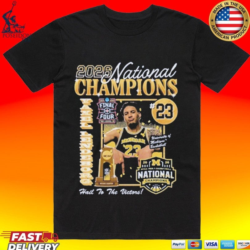 Michigan Wolverines Mens Basketball Campus Ink 2026 National Champion #23 Yaxel Lendeborg T-shirt - T-Shirt, Sweatshirt, Hoodie