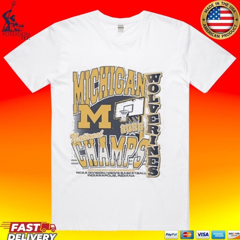 Michigan Wolverines Mens Basketball National Champions Graphic T-shirt Unisex T-shirt, Sweatshirt, Hoodie, Long Sleeve Tee - T-Shirt, Sweatshirt, Hoodie