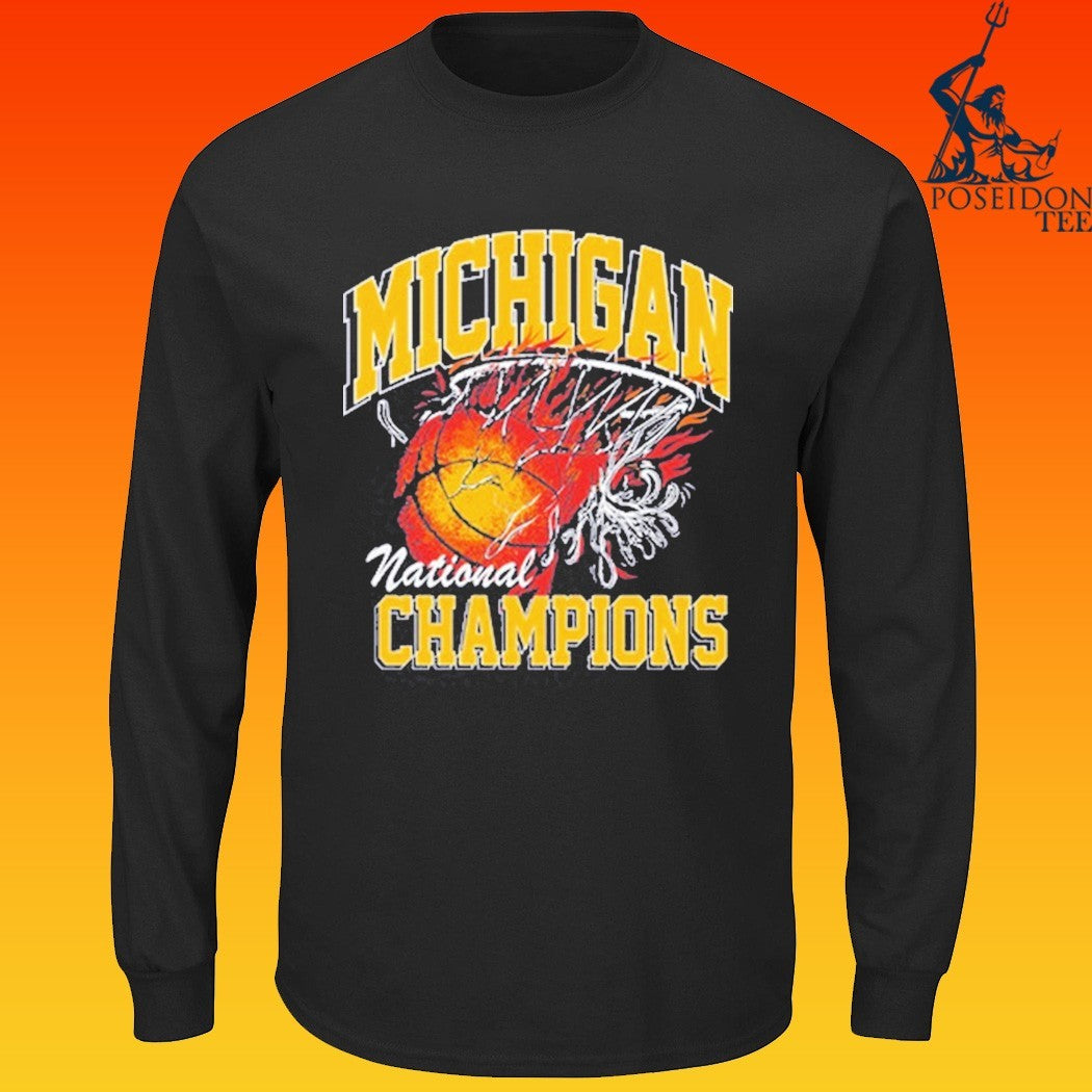 Michigan Wolverines National Champions Flame - Adult & Kids T-Shirts, Sweatshirts & Hoodies apparel design preview 4