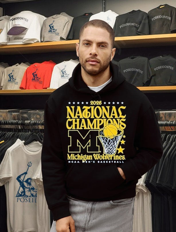 Michigan Wolverines Womens Navy Blue Mbb National - Adult & Kids T-Shirts, Sweatshirts & Hoodies apparel design preview 2
