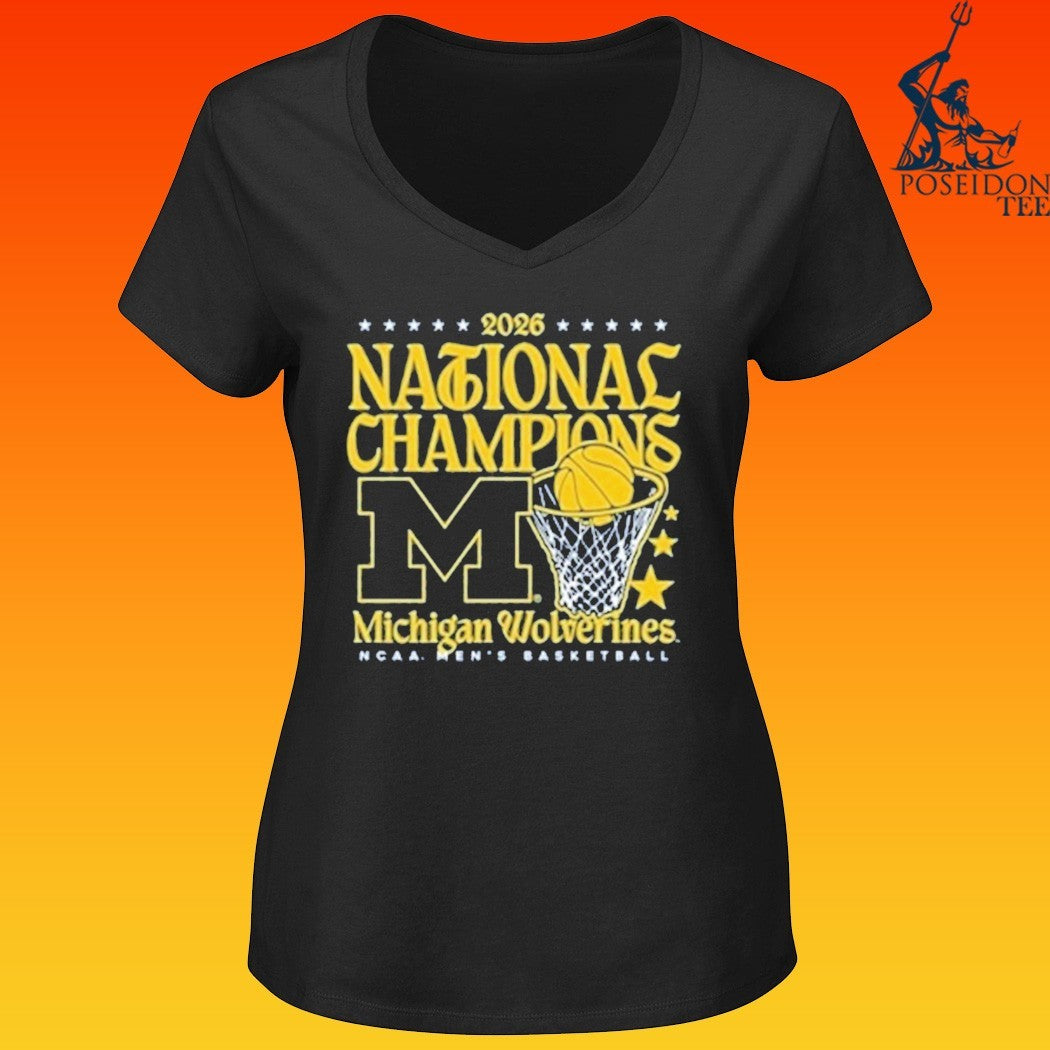 Michigan Wolverines Womens Navy Blue Mbb National - Adult & Kids T-Shirts, Sweatshirts & Hoodies apparel design preview 3