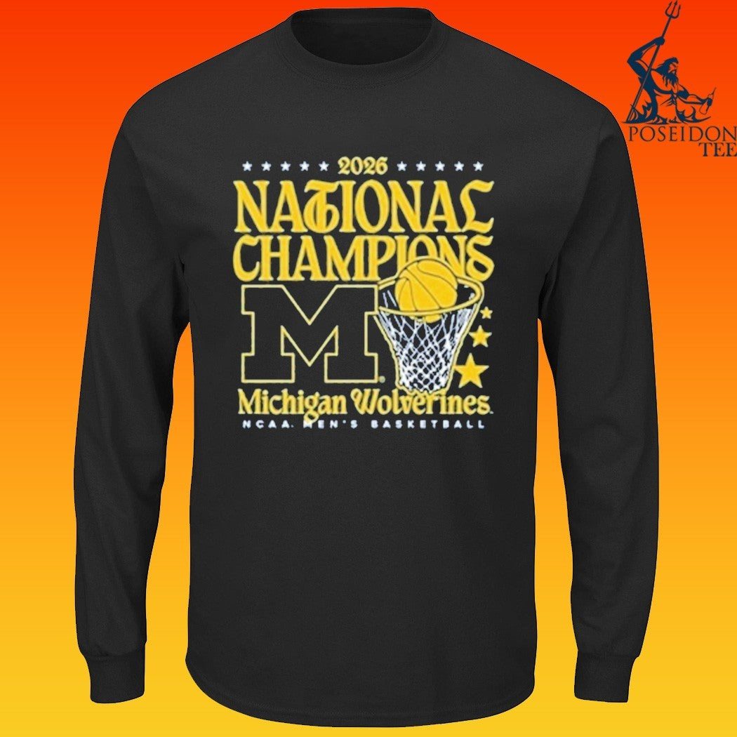 Michigan Wolverines Womens Navy Blue Mbb National - Adult & Kids T-Shirts, Sweatshirts & Hoodies apparel design preview 4