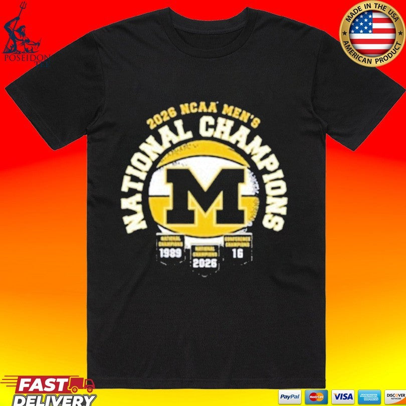 Michigan Wolverines Youth Navy Blue 2026 Mens Basketball National Champions T-shirt Unisex T-shirt, Sweatshirt, Hoodie, Long Sleeve Tee - T-Shirt, Sweatshirt, Hoodie