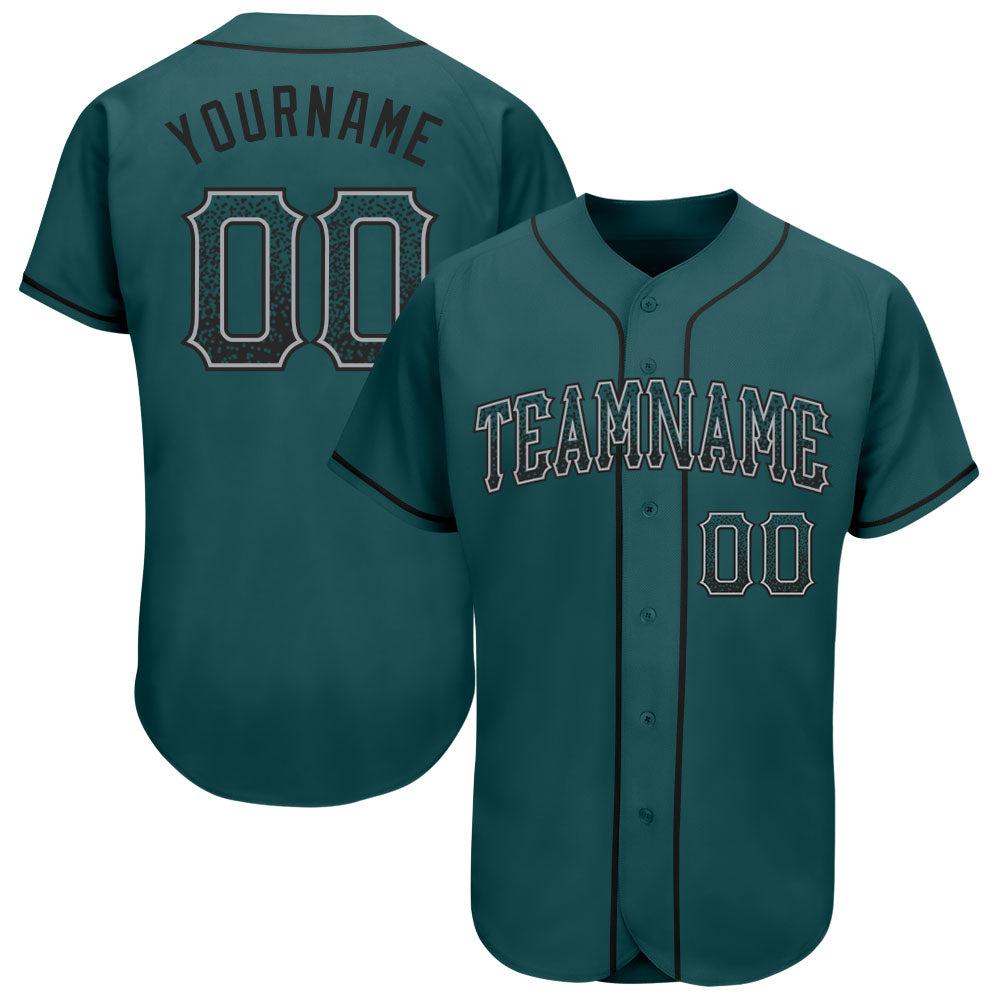 Custom Midnight Green Black-Gray Authentic Drift Fashion Baseball Jersey baseball jersey product view 1