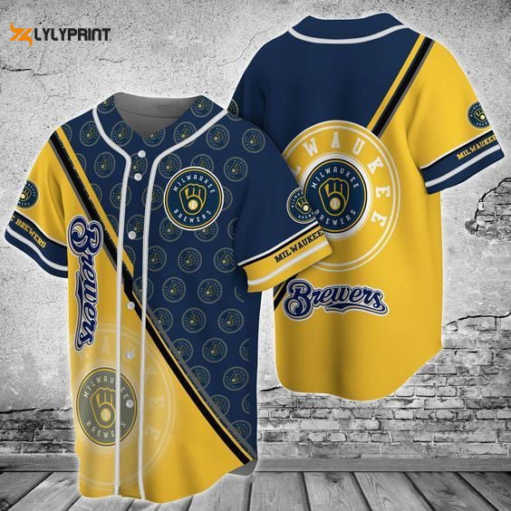 Milwaukee Brewers Baseball Jersey Gift for Men Dad - lylyprint.com baseball jersey product view 1