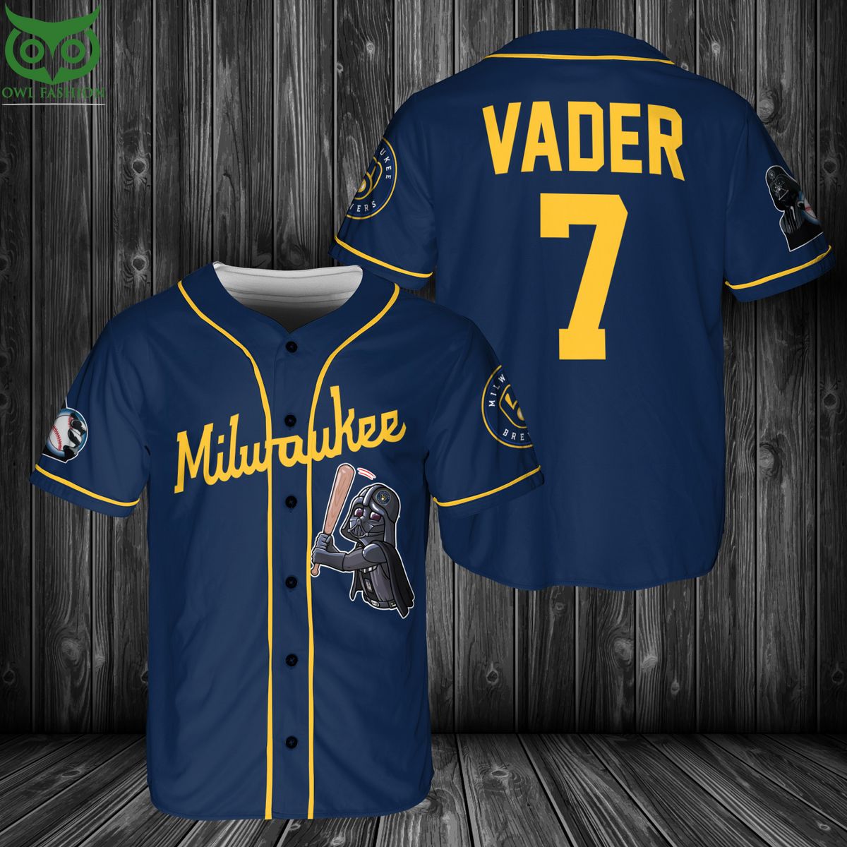 Milwaukee Brewers Darth Vader Baseball Jersey baseball jersey product view 1