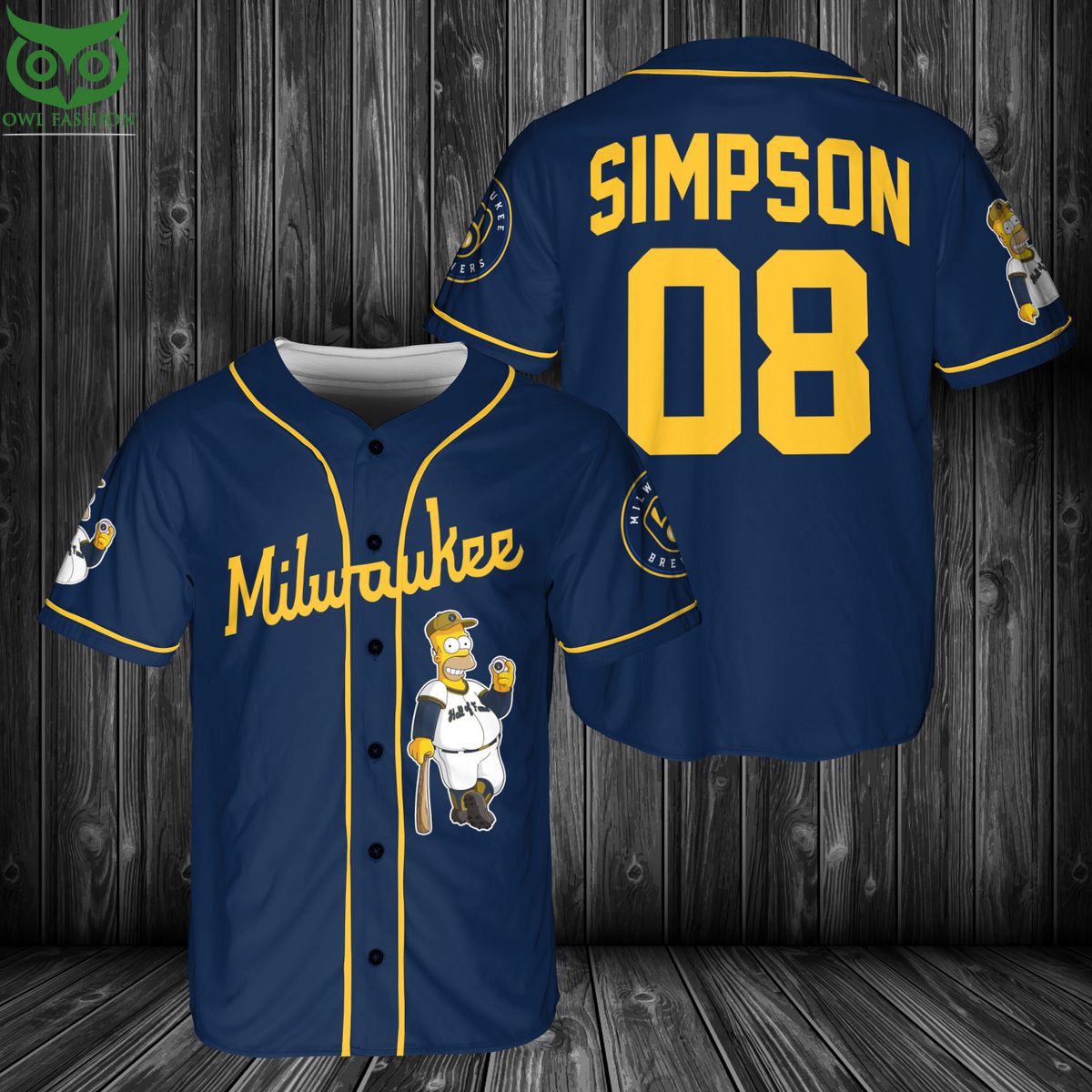 Milwaukee Brewers MLB Simpson Baseball Jersey baseball jersey product view 1