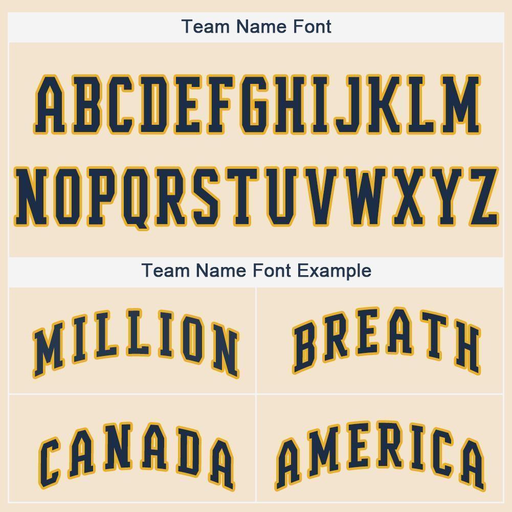 Custom Cream Navy-Gold Baseball Jersey baseball jersey product view 5