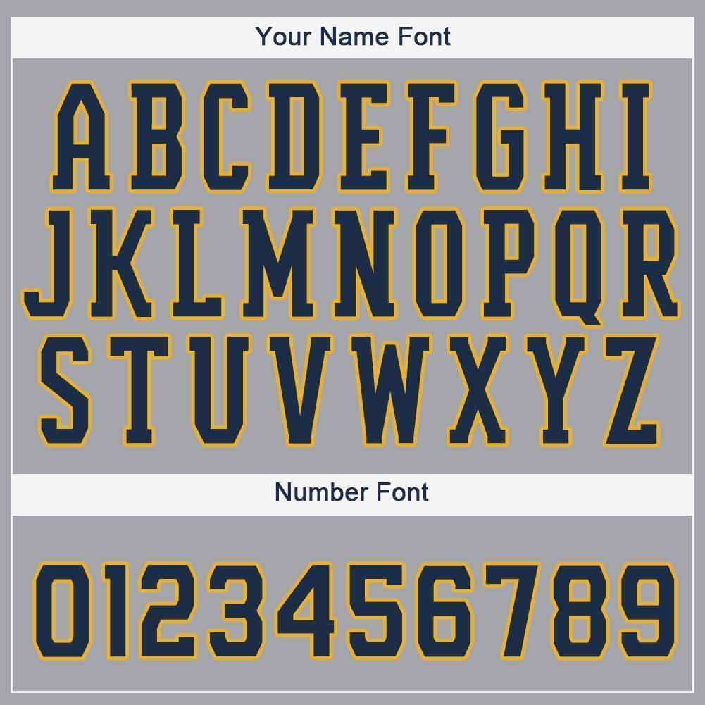 Custom Gray Navy-Gold Baseball Jersey baseball jersey product view 5